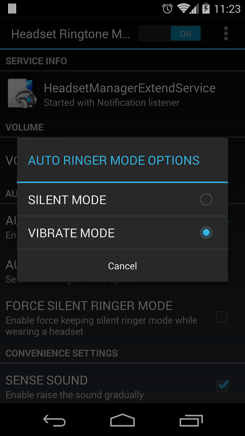 Headset Ringtone Manager Screen 3