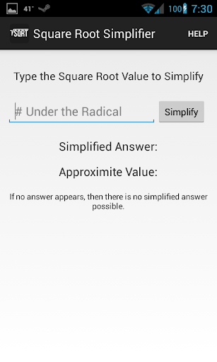 Square Root Simplifier