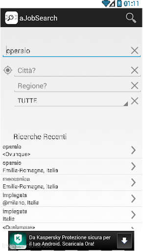 Job Search per Android