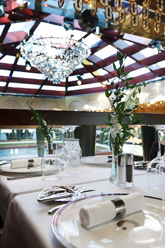 A table setting at one of Costa Favolosa's five restaurants.