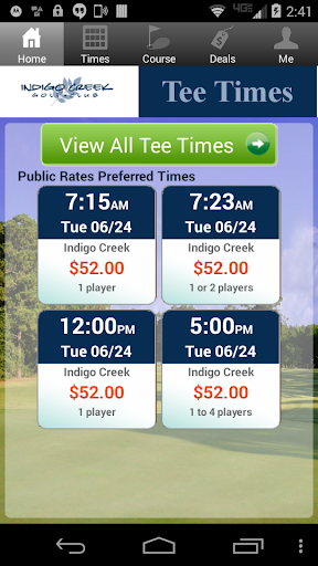 Indigo Creek Golf Tee Times