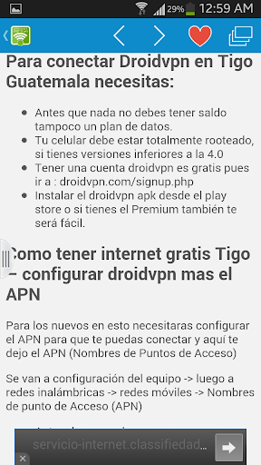 internet gratis android