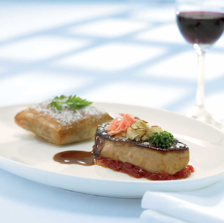 The pan seared foie gras at Celebrity Cruises's Murano.