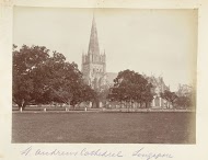 Sint Andrews kathedraal in Singapore gezien vanaf het park gelegen voor de kathedraal