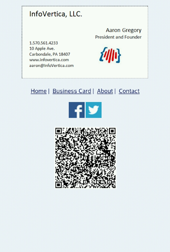 InfoVertica Business Card App