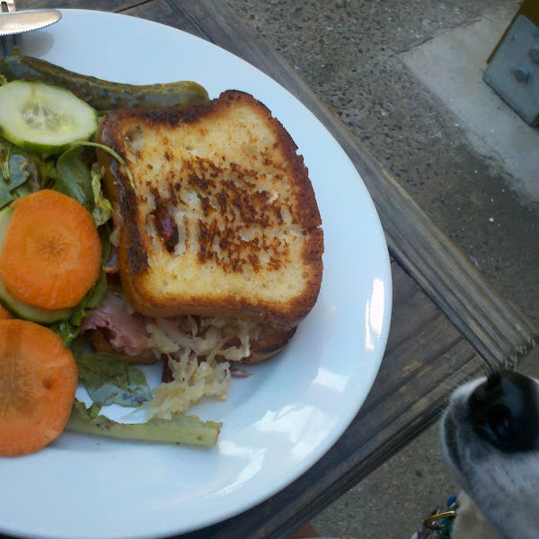 reuben on Gf bread w/ house salad. did i mention the patio is dog-friendly?