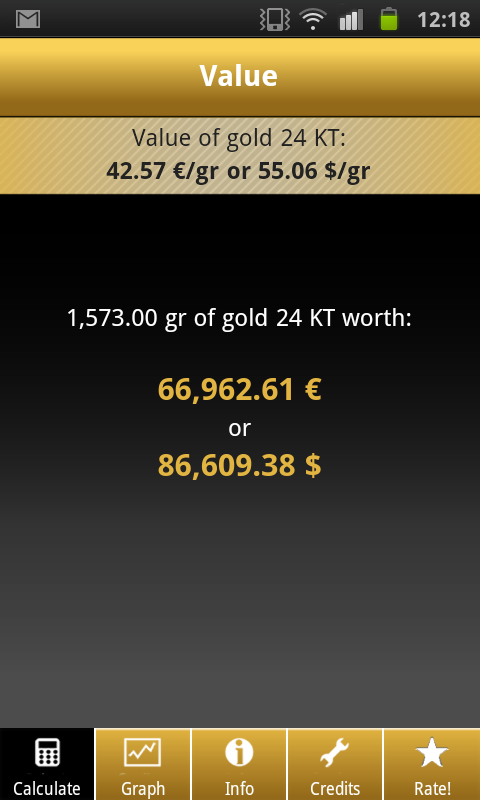 Gold Price Calculator Live Pro Screen 3