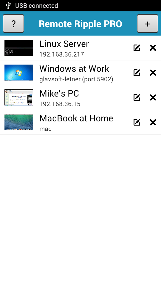 Android application Remote Ripple PRO (TightVNC) screenshort