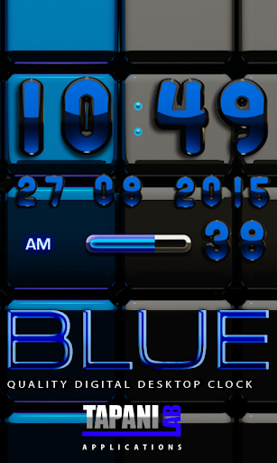 DIgi Clock Black Blue widget