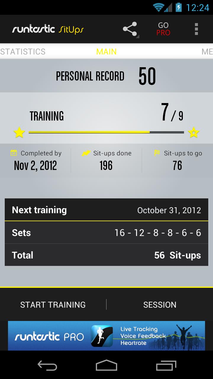 Android application Runtastic Sit-Ups Abs Workout screenshort