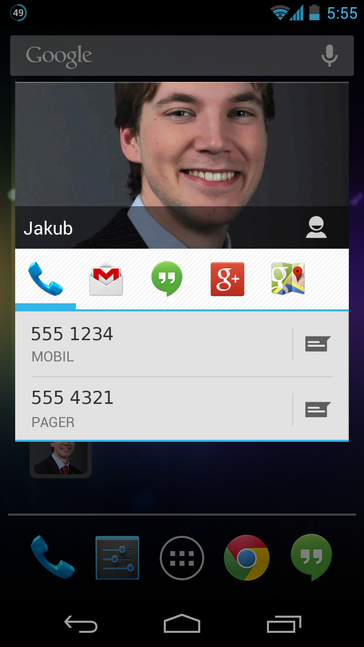 Stylish Contact Widget Screen 3