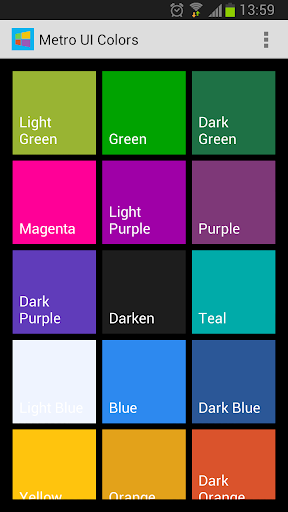 Metro UI Colors