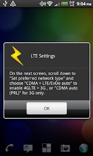 LTE Settings - HTC Thunderbolt