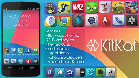 KK(Apex Nova ADW Kitkat theme) - screenshot thumbnail