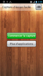 Capture d'ecran de l'application Android Screenshot