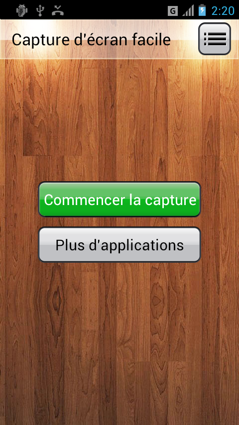 Android application Screenshot screenshort