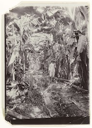 Theodorus Johannes Brouwers tussen de bananenbomen op plantage Accaribo