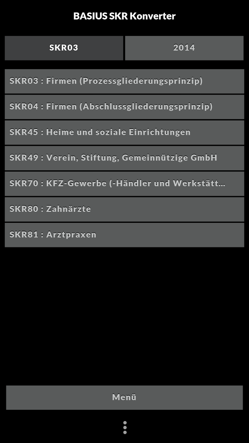 SKR Konverter (Kontenrahmen) Screen 3