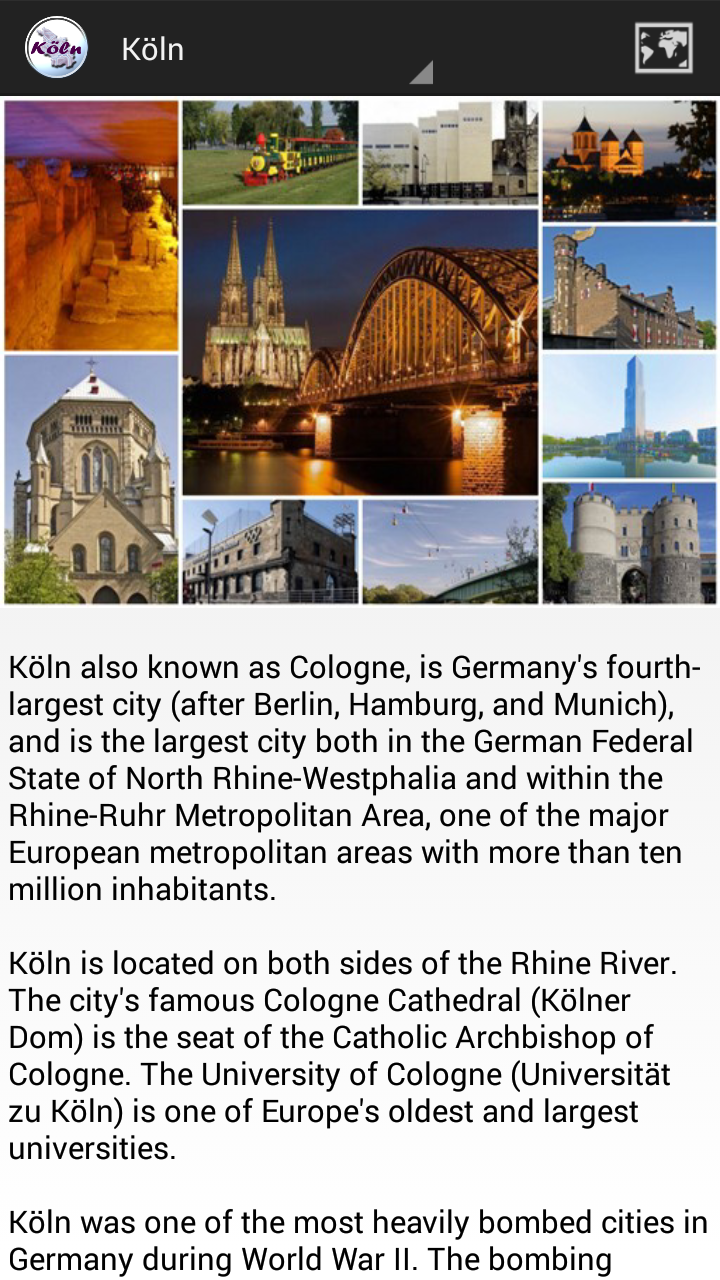 Köln City Guide Screen 1