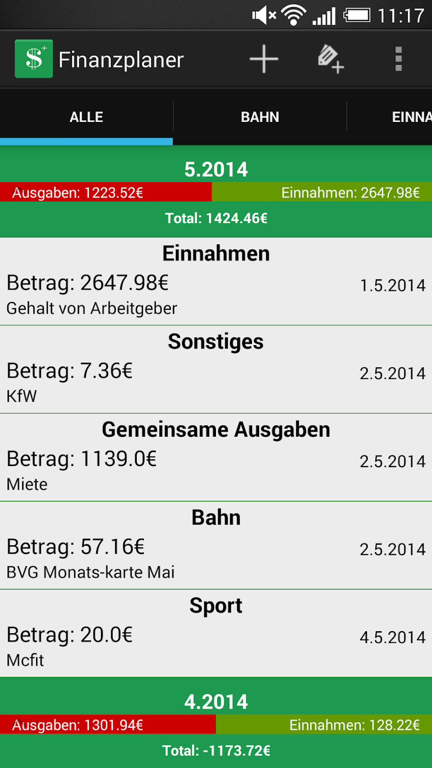 Easy Financeplaner Pro Screen 1