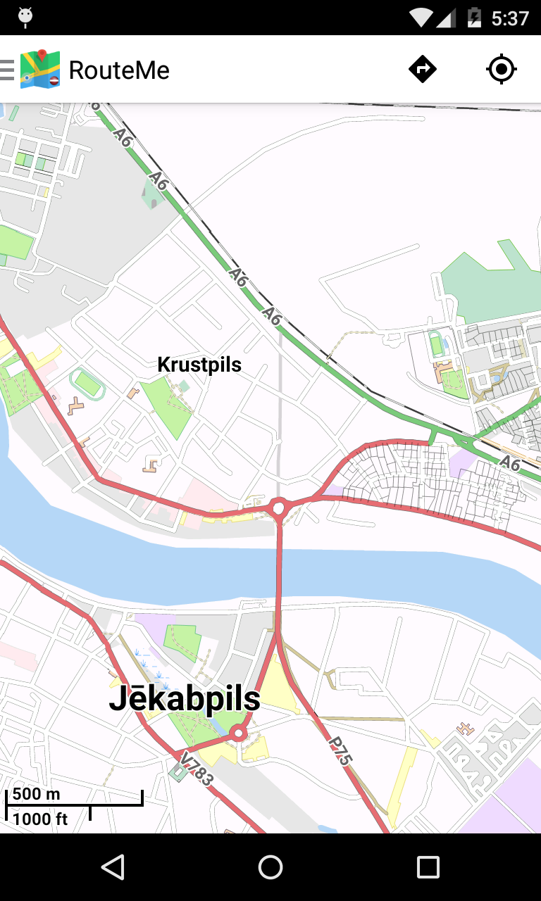 RouteMe Latvia-Offline Routing Screen 1