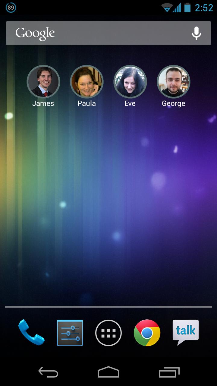 Stylish Contact Widget Screen 1