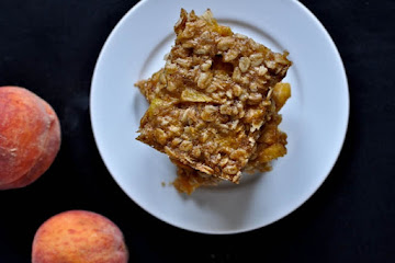 Brown Butter Peach Crumble Bars