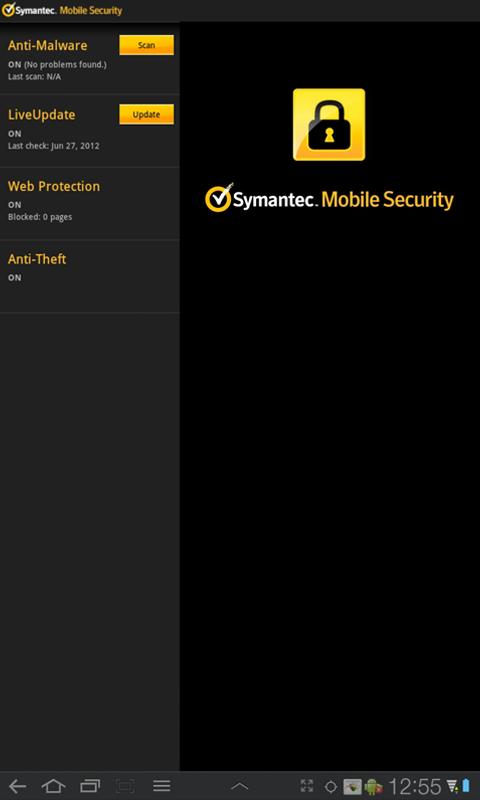 Android application Symantec Mobile Security Agent screenshort