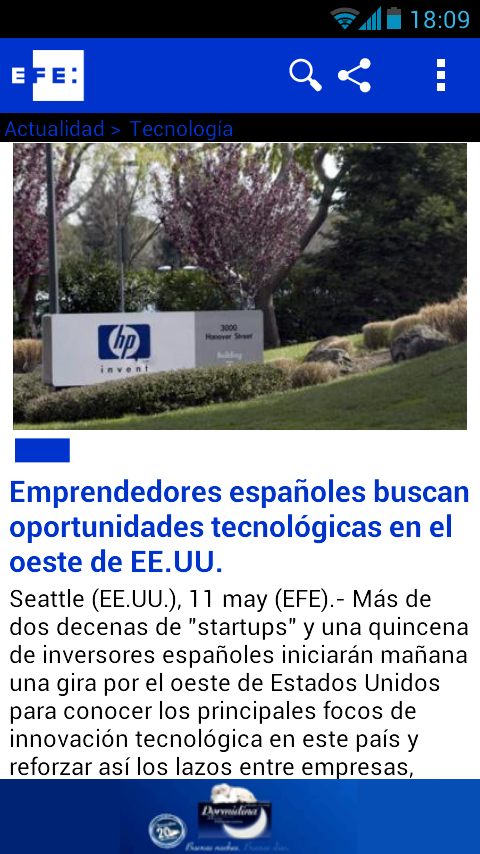   EFE Digital noticias: captura de pantalla 