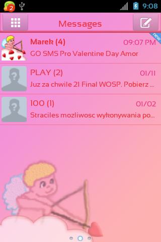 GO SMS Pro Valentine Day Amor