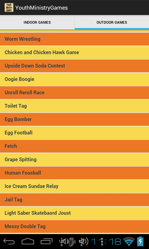 Android application Youth Ministry Games screenshort