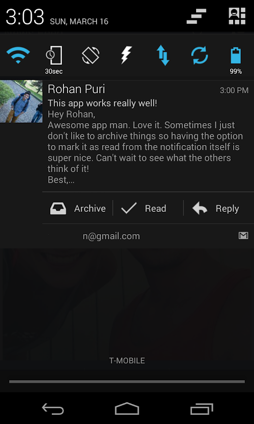 Android application MarkAsRead for Gmail (Beta) screenshort