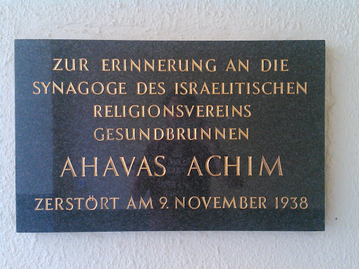 Gedenktafel Synagoge Ahavas Achim