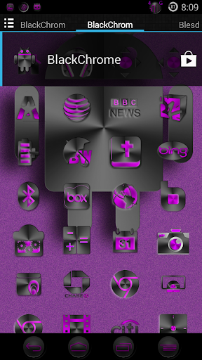 【免費個人化App】BLACK CHROME PURPLE LAUNCHER-APP點子