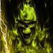 Yellow Glowing Lightning Skull