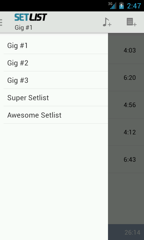 Setlist Pro Screen 2