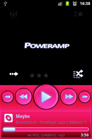 Deep Pink skin for Poweramp