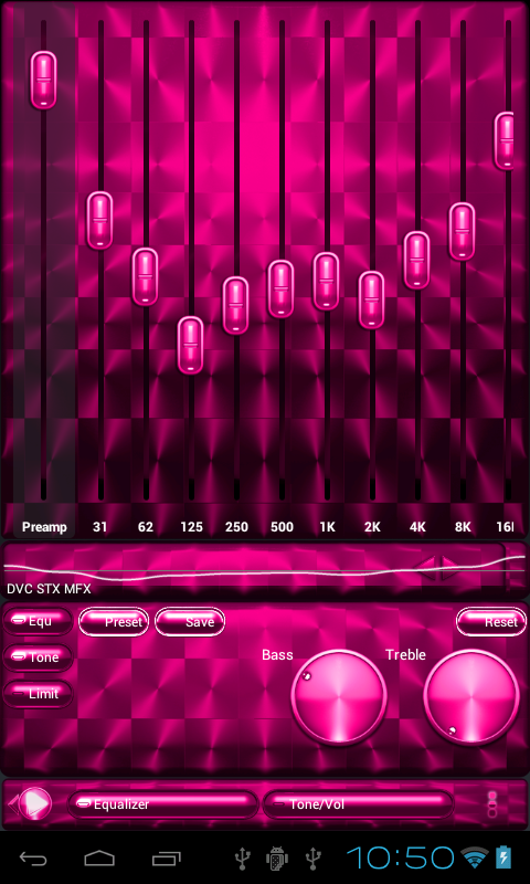Poweramp Skin PINK BRUSHED Screen 2