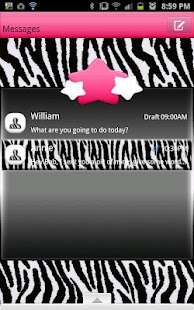 Lastest GO SMS - Zebra Pink Star APK