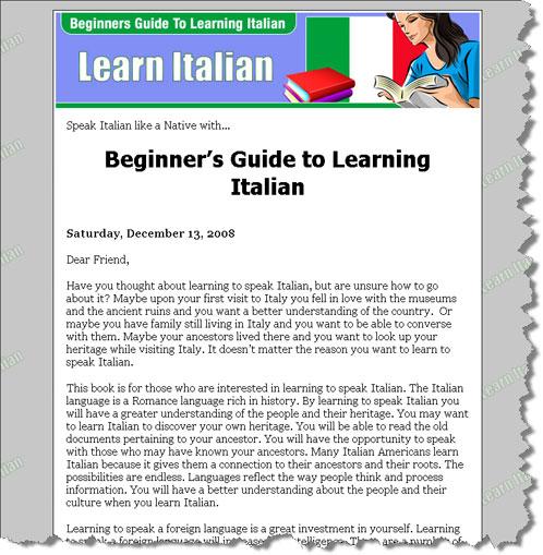 Learn Italian For Beginners