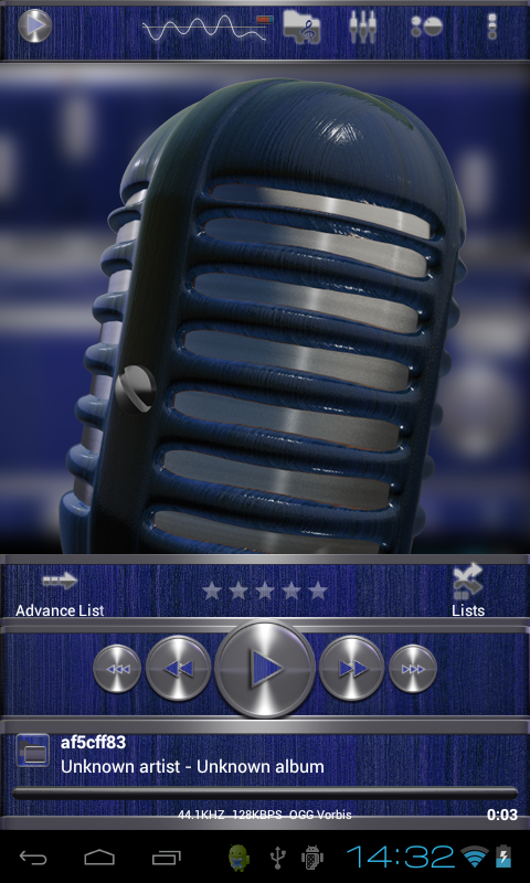 poweramp skin metal blue wood Screen 2