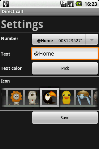 Direct call (Theme animals) Screen 2