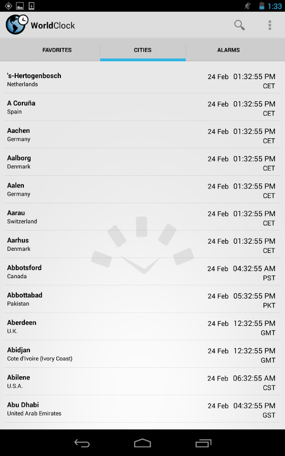 World Clock - screenshot