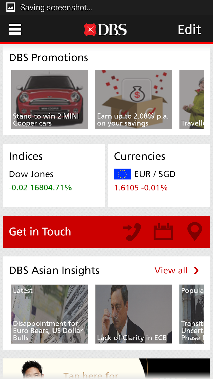 DBS mBanking Screen 3