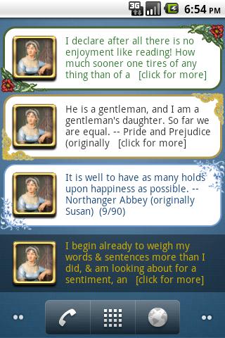 Jane Austen Widget Upgrade Screen 3