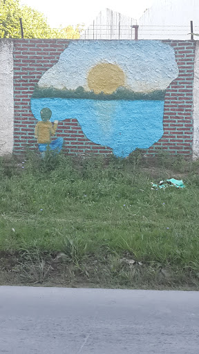 Mural Mirando a Través De La Pared
