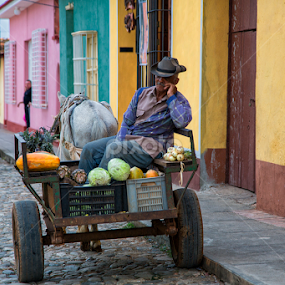 Street Cart Vendor by Terry Scussel - People Portraits of Men