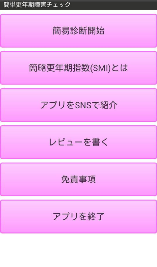 Android application Menopausal Disorder Check screenshort