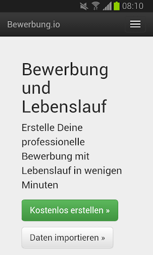 Bewerbung und Lebenslauf