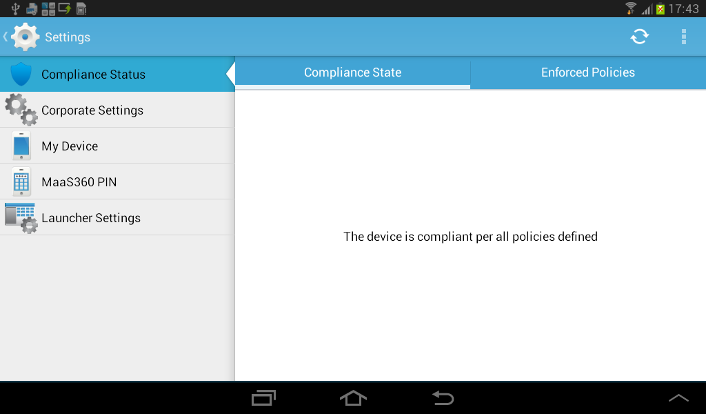 maas360 mdm android app samsung device apps play google